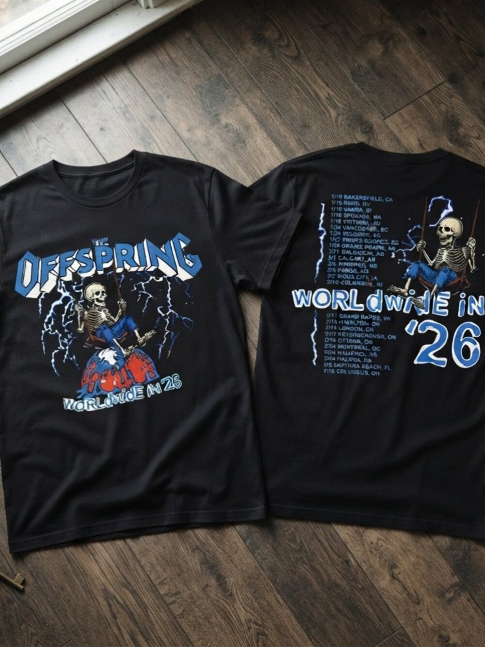 The Offspring Worldwide in '26 Black Graphic T-Shirt Tour Tee